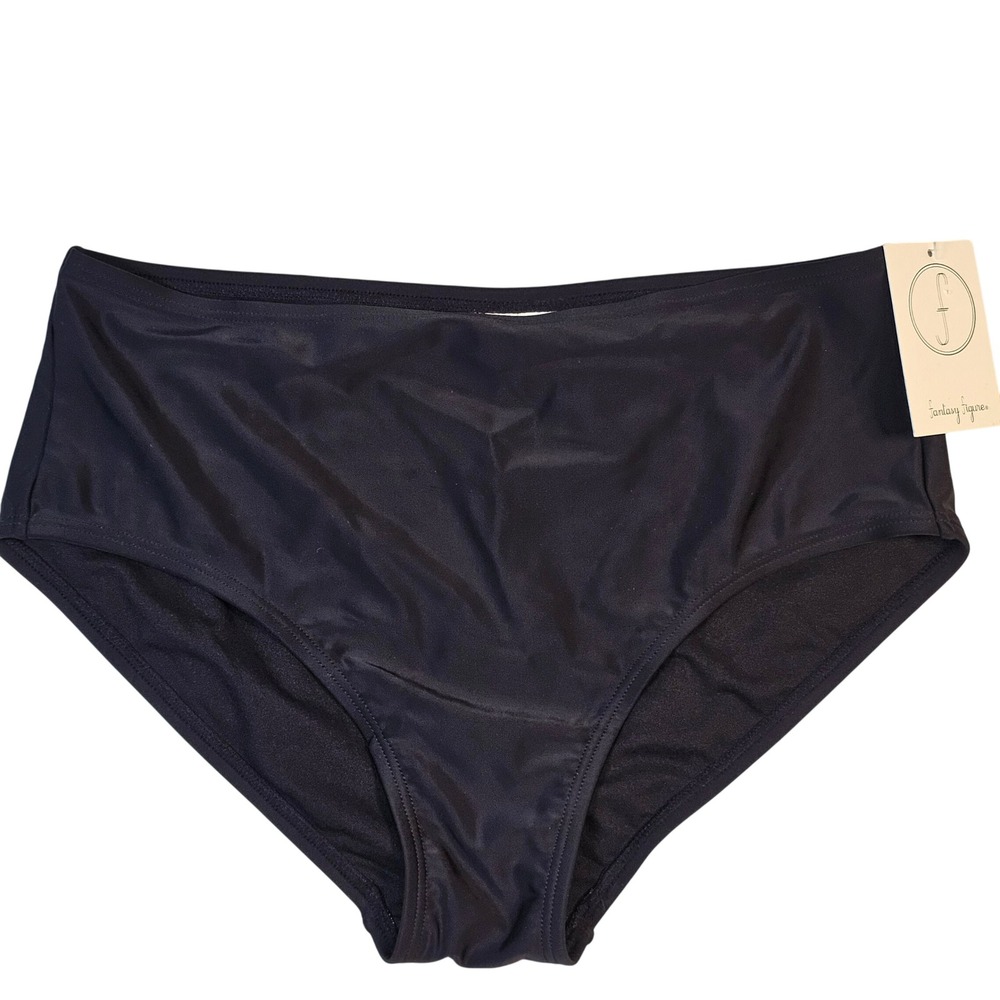 Fantasy Figure Womens Black High Waisted Bikini Bottoms Size 20W NWT